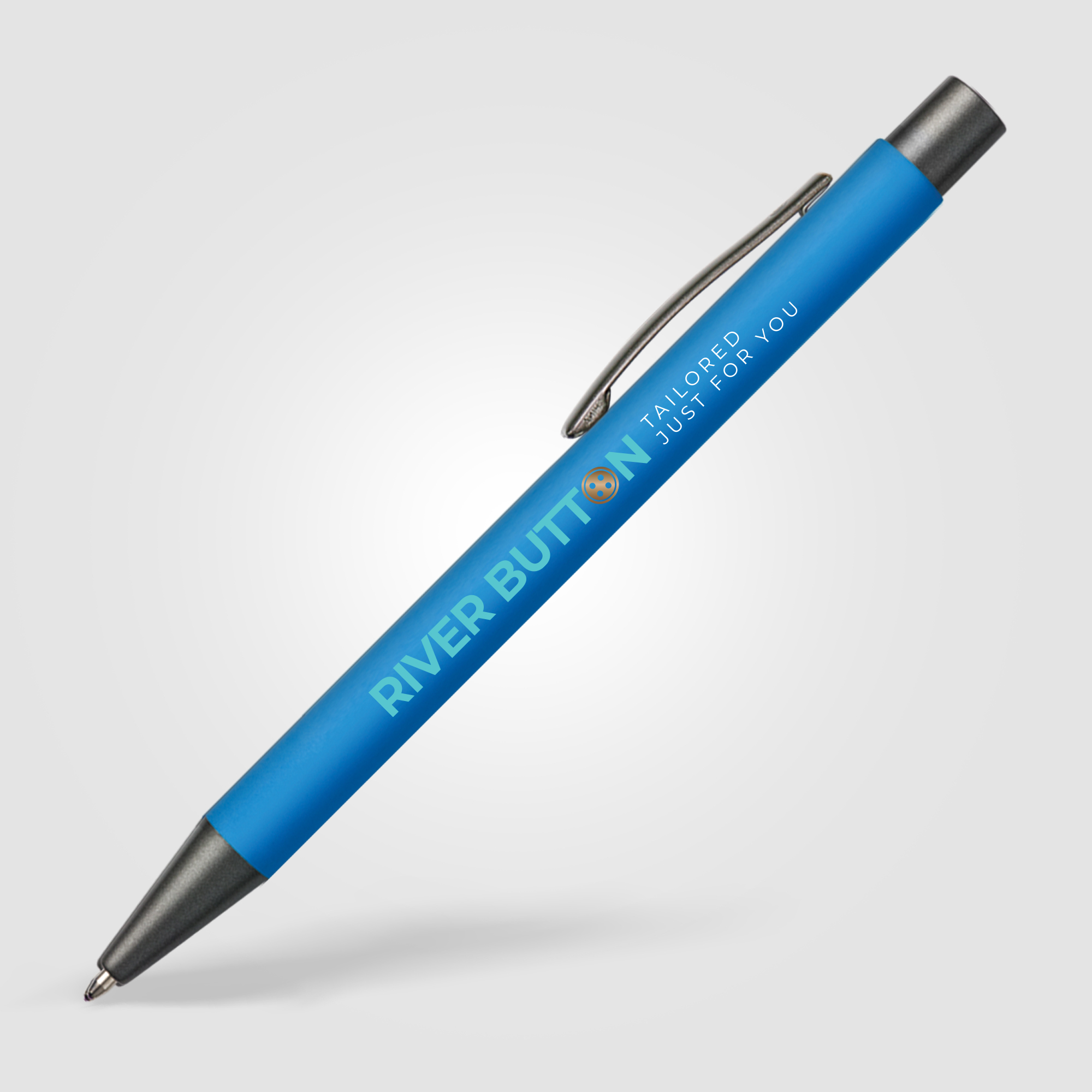 Stylo à bille publicitaire touché gomme Bowie Process blue